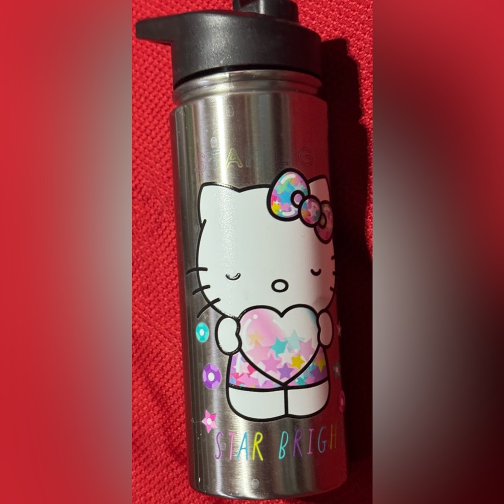 Hello Kitty Silver Thermos with Pink and Purple Details